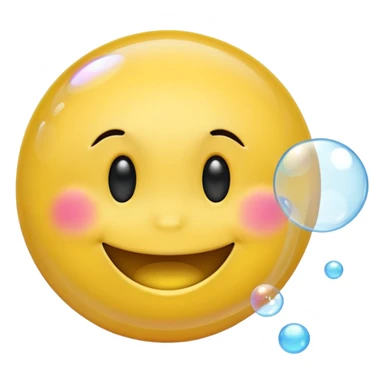 Smiley face blowing bubble sticker