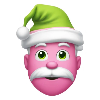 Grinch with a light pink santa hat sticker