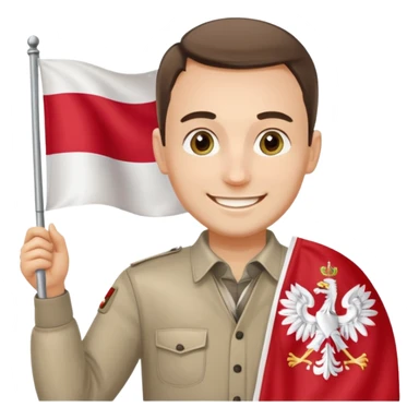 polish man with poland flag sticker
