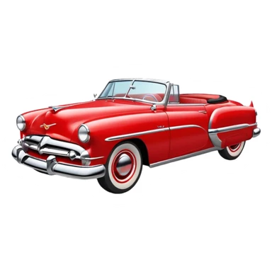 classic red convertible 1950s sticker