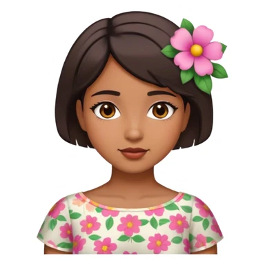 cute young latina girl with short hair and flower blouse sticker