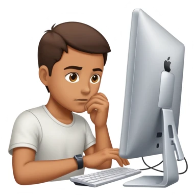 Une personne joue sur un ordinateur  sticker