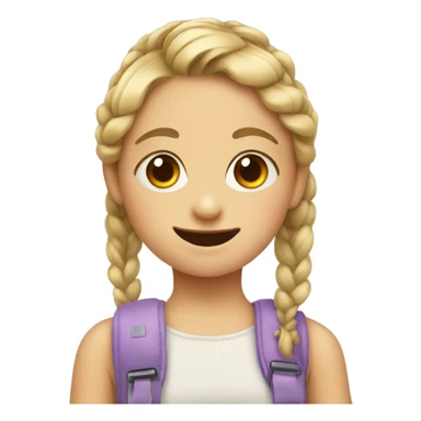 little girl with braces and pigtails  sticker
