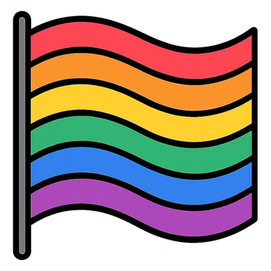 stylized waving homosexual pride flag, no text sticker