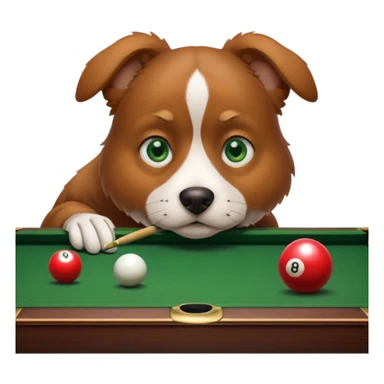 dog playing billiards sticker