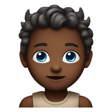 Innocent child with red skin, blue eyes, and horns  sticker