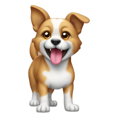 Perro de cuerpo completo pequeñito jugando con su lengua fuera sticker