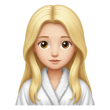 girl with long blonde hair wearing fluffy white robe sticker
