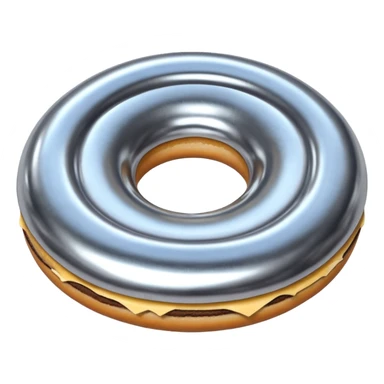 Futuristic metallic donut-shaped spaceship sticker