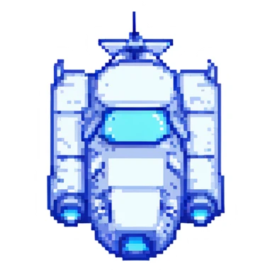 space cruiser, blue and silver colors sticker