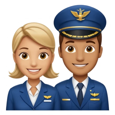 female flight attendant working with her male colleague sticker