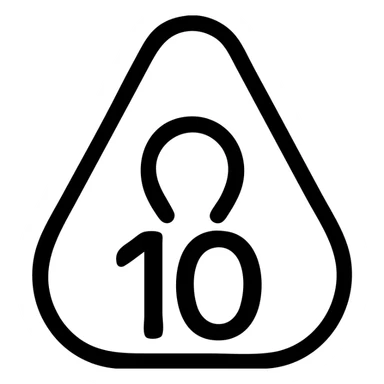 Airbnb logo-inspired icon with a hint of Messi's jersey number 10, thick lines, rounded edges, clean and modern, no text sticker