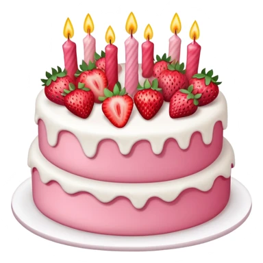 Pink strawberry birthday cake with 27 on it  sticker