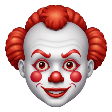 red glitter clown with the neutre facial expression sticker