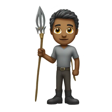 Man standing with a trident sticker