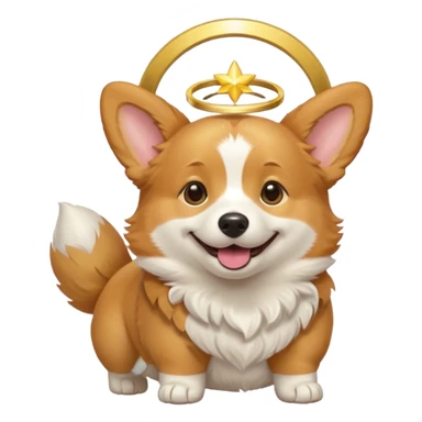Corgi with a halo sticker