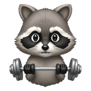 Raccoon with dumbbells  sticker