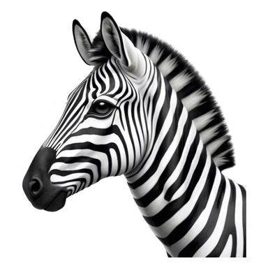 Cinematic Noble Zebra Portrait Emoji, Poised and regal, with a lean, elegant build, a long, graceful equine snout and striking fur of bold black and white stripes, deep-set soulful piercing eyes, Simplified yet sharp and sophisticated features, highly detailed, glowing with a soft, dignified glow, high shine, intelligent and graceful, stylized with an air of savannah chic, focused and attentive, soft glowing outline, capturing the essence of a watchful and confident equine that feels as though it could gallop out of the screen with effortless authority! sticker