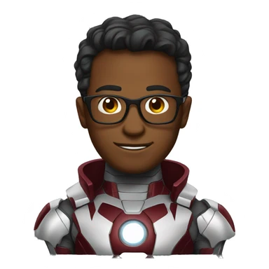 nerd guy inside ironman suit sticker