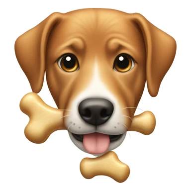 Face with dog bone sticker