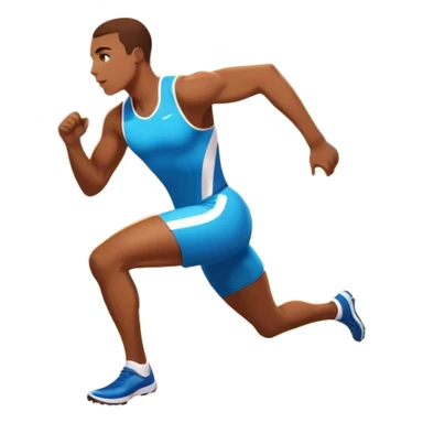 An icon featuring The background showcases a vibrant stadium with cheering fans, bright lights, and a clear sky. an athlete sprinting on a track, with powerful strides and determination. The athlete's motion is dynamic, emphasizing speed and competition. sticker