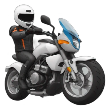 Un motard sur sa roue arrière sticker