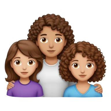 Un trio avec deux fille (cheveux brun et lisse) et un garçon ( cheveux brun et bouclés avec une couleur de peau un peut latino) sticker