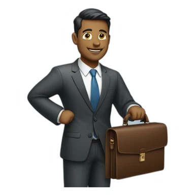 Business man holding briefcase  sticker