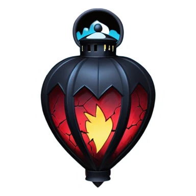 emo heart with night sky and dark lantern sticker