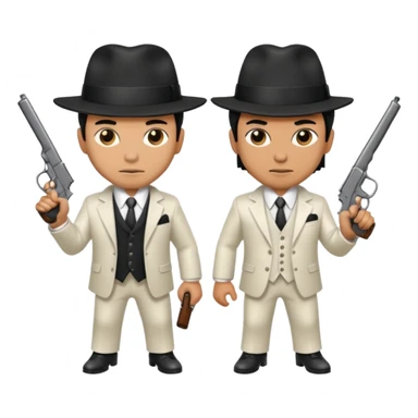 2 mafia members guns sticker