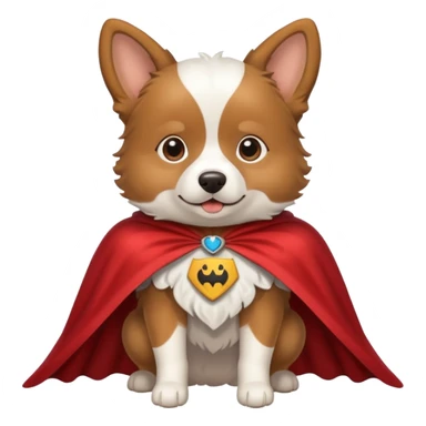 dog wearing a cape sticker