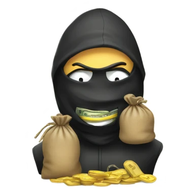 Robber emoji with money sack sticker