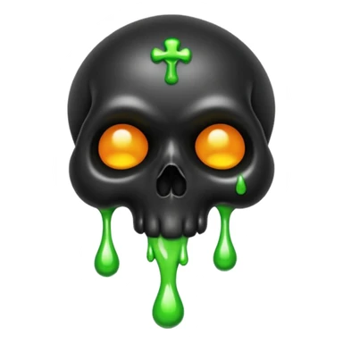 Black Clubs drippy slimey effect with skulls inside sticker