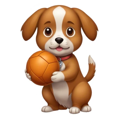 Doggy holding a ball sticker