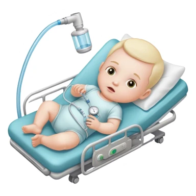 bebe com tubo para respirar sticker