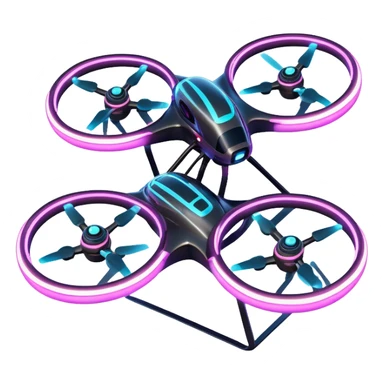 An icon featuring two racing drones flying at high speed through glowing rings on an obstacle course. Motion blur and a dynamic aerial path show intense competition. A controller appears in the corner. Transparent background highlights the thrill and precision of drone racing. sticker