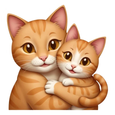 happy mom cat hugging her happy kitten, mom cat with a gentle smile sticker