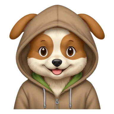 Dog wearing a hoodie sticker