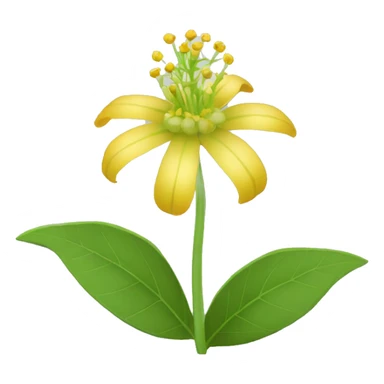 Ashwagandha flower with greenish-yellow petals and a central yellow stamens emojis sticker