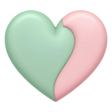 A half pastel green half pastel pink heart sticker