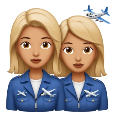 twin women with plane crashing them sticker