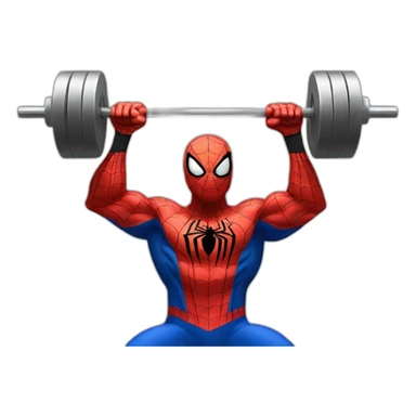 spiderman lifting weights sticker