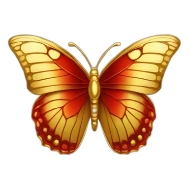 gold and red cr butterfly jewel sticker