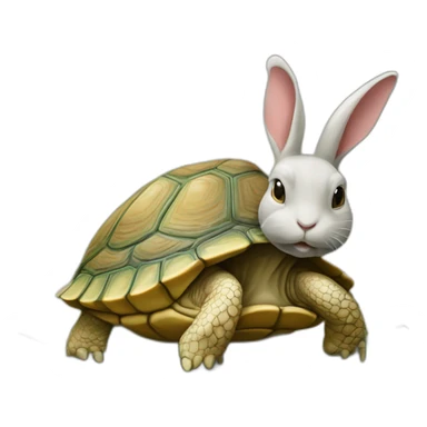 Tortue avec un lapin sticker