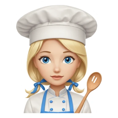 Sexy Long Blonde hair blue eyed female chef sticker