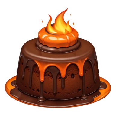 Molten lava cake chocolate coming out of it sticker