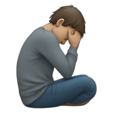 Person depressed sticker