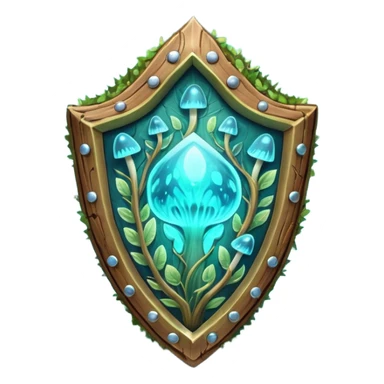 magical mushroom shield object icon, shield crafted from mushroom bark, glowing spores, fantasy forest design, soft green-blue aura, 3D cartoon, mobile game icon style, centered, clean background, no text, no watermark
 
 sticker