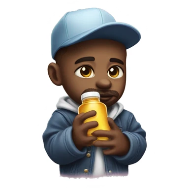 Duffy the rapper holding a baby oil expression on his face sticker