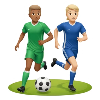 can you make two players passing the ball  in the art way i gave but you can improve the goal is i need to show that they are midfielders sticker